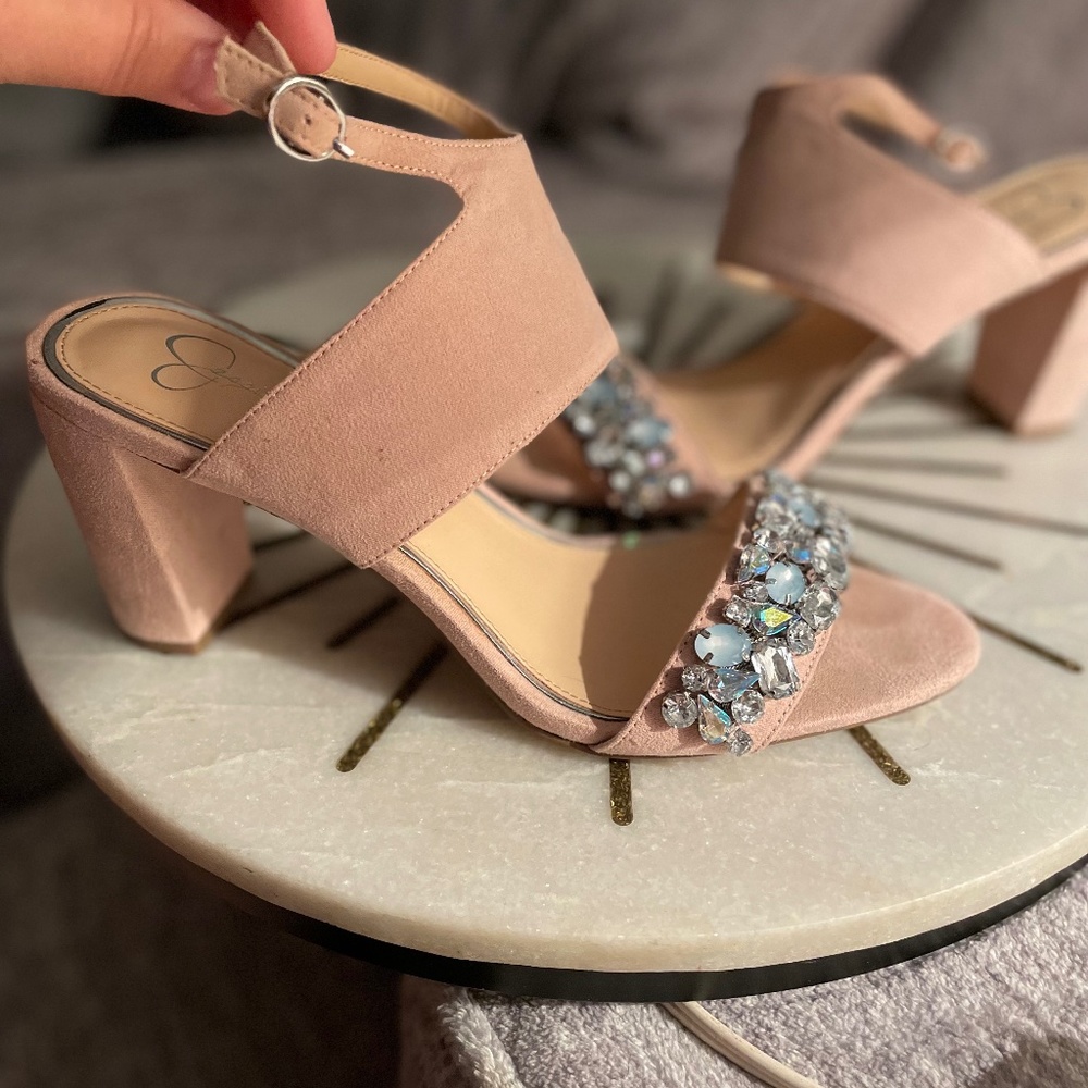 Jeweled heeled sandal - Picture 1 of 4